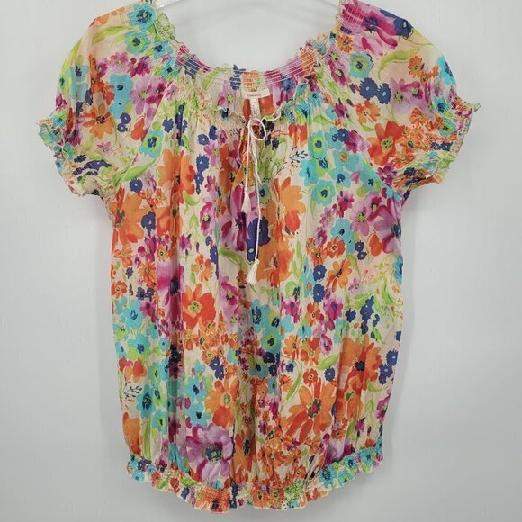 Old Navy Floral Tie Front Maternity Top - Picture 1 of 9